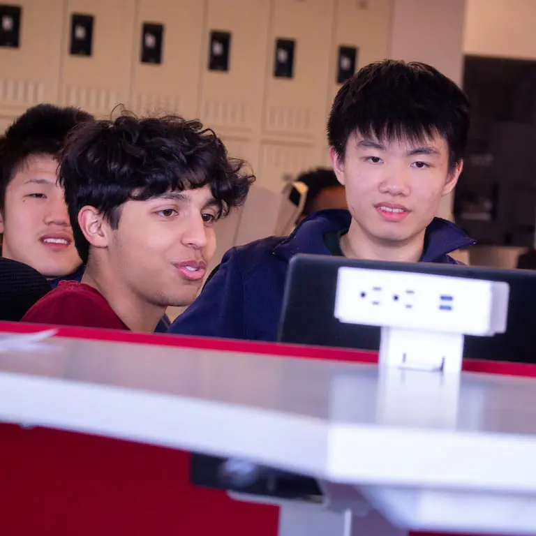 Students working at bot-a-thon