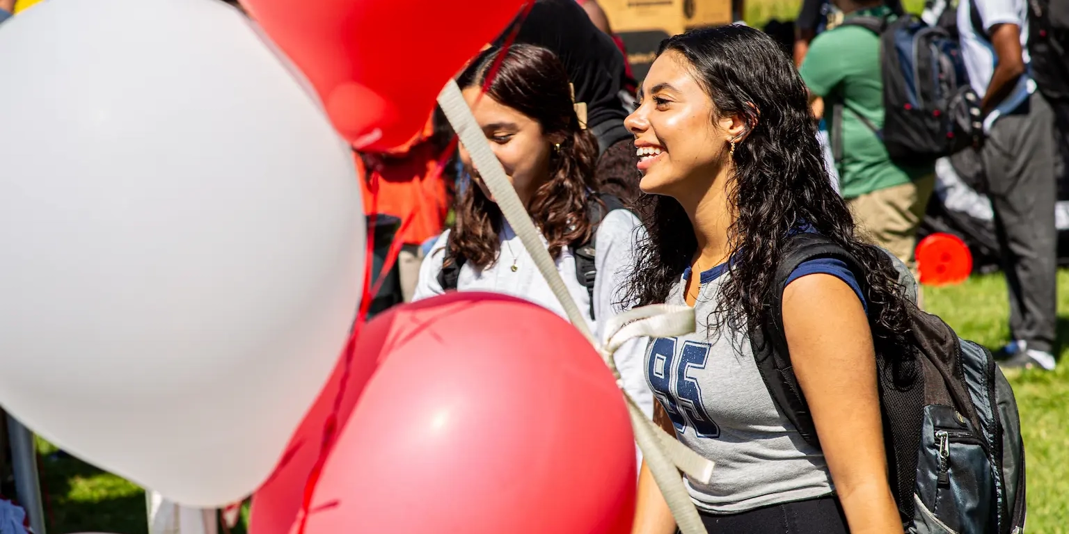 Students at lawn party
