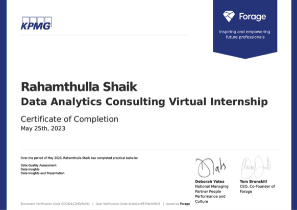 Forage certificate of completion